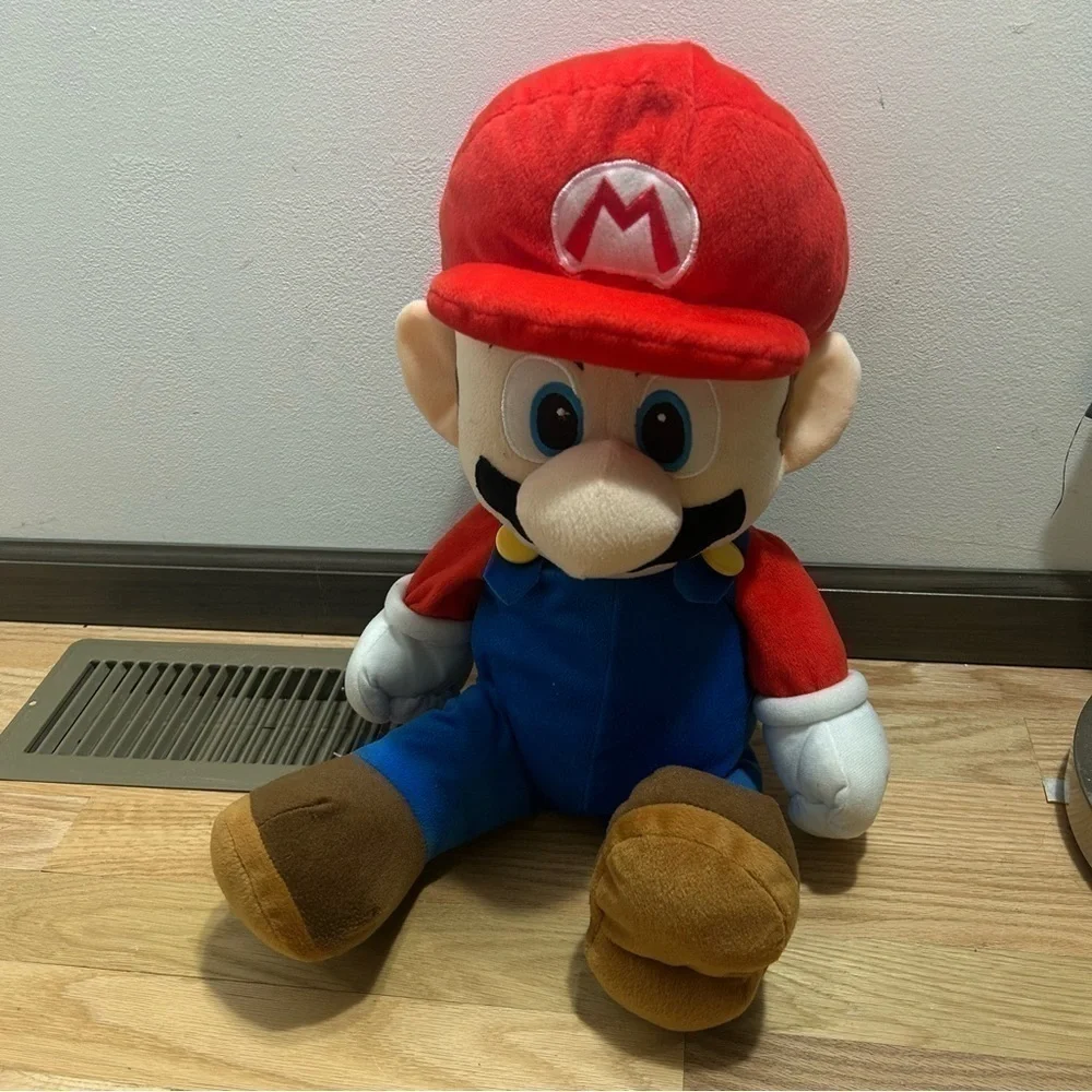 Mario Jumbo Plush 22” Tall Large Red Blue Stuffed Animal Doll Nintendo